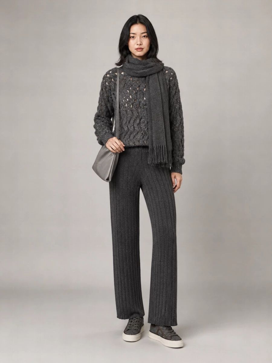 Brunello Cucinelli cable-knit sequin-embellished relaxed-fit jumper