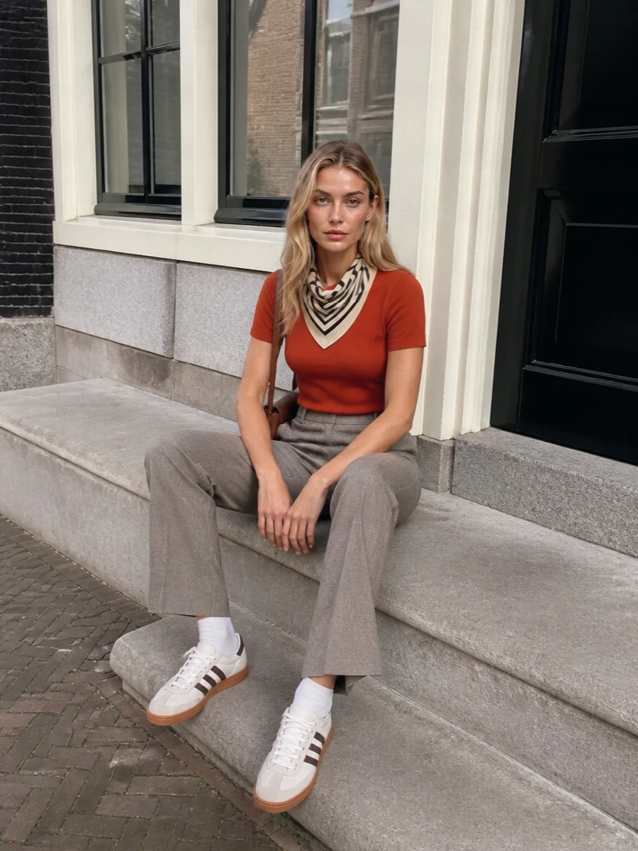 Extreme cashmere orange tee pt torino taupe trousers