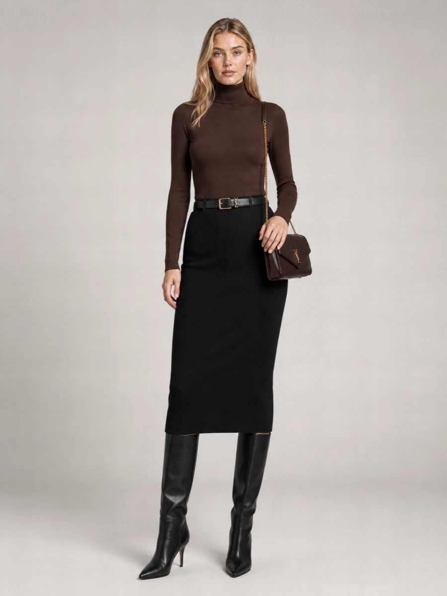 Saint Laurent Cashmere Wool Silk Turtleneck Jumper