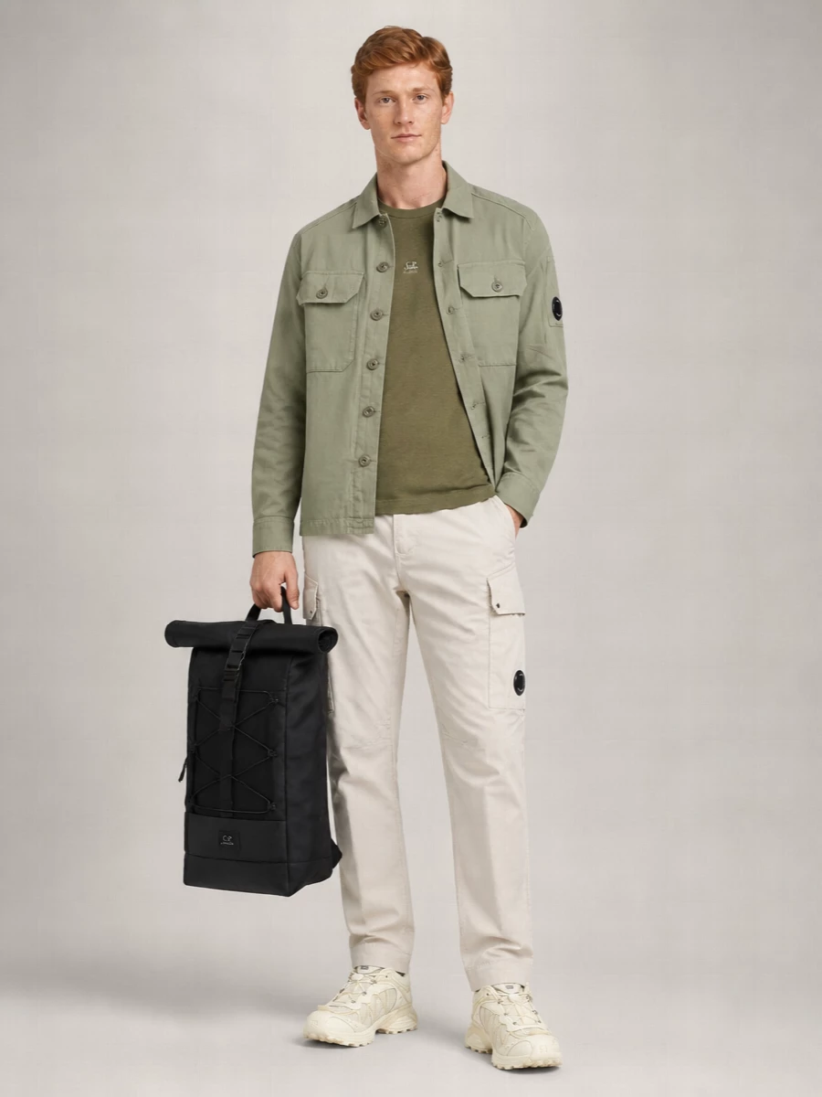C.p. Company Linen Cotton Long Sleeve Shirt Jacket