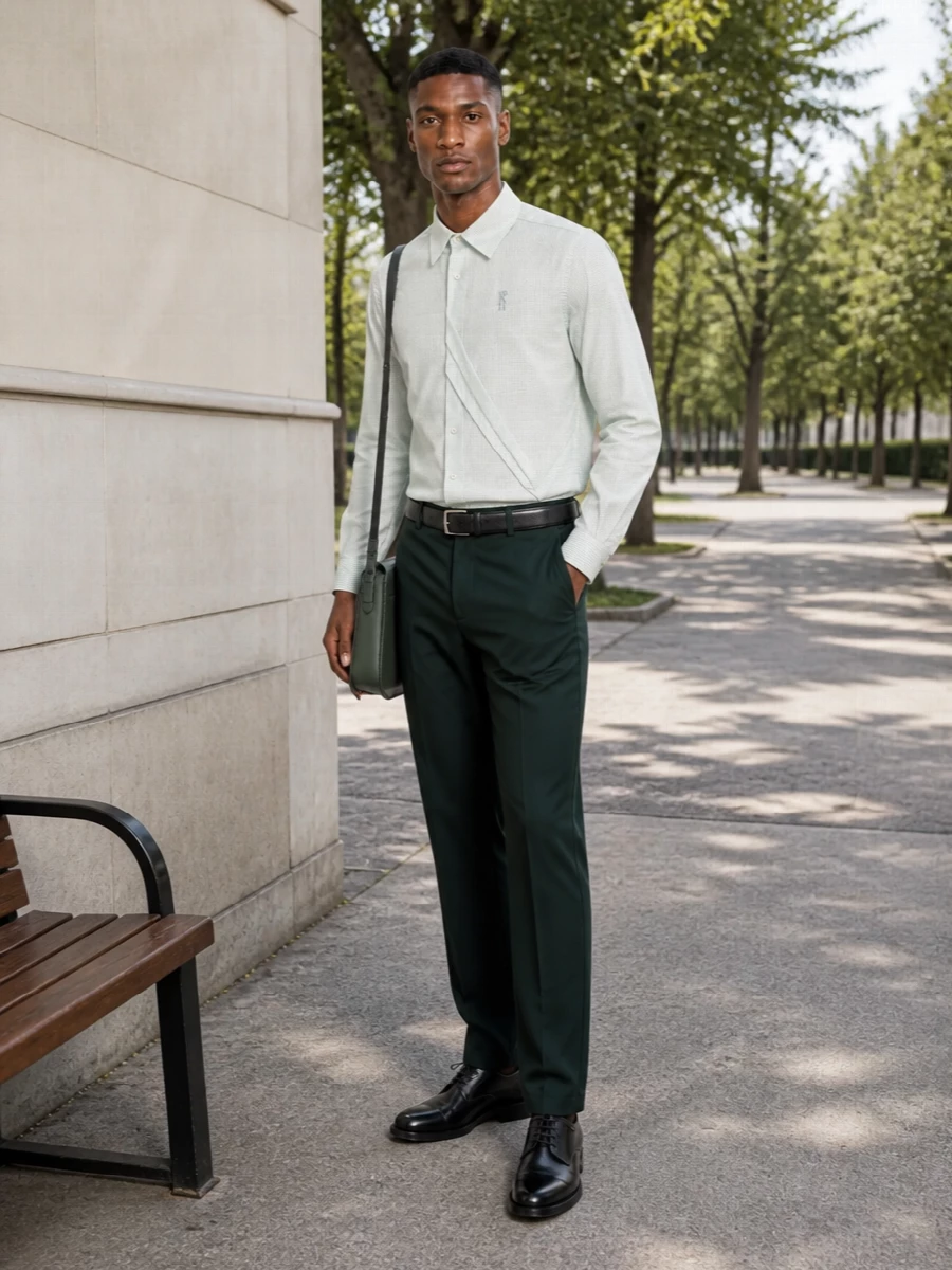 Kiko kostadinov green tailored trousers outfit