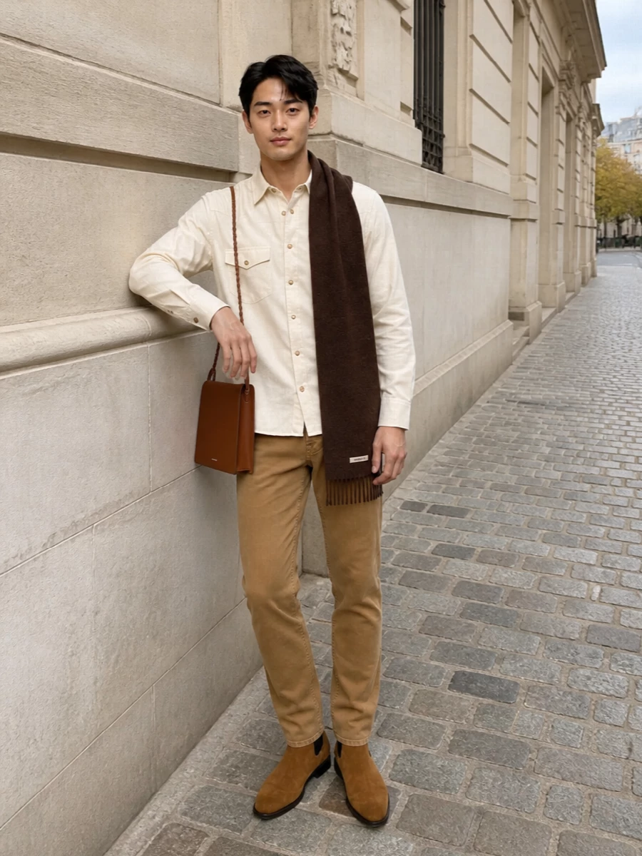Jacob cohen western shirt camel denim chelsea boots