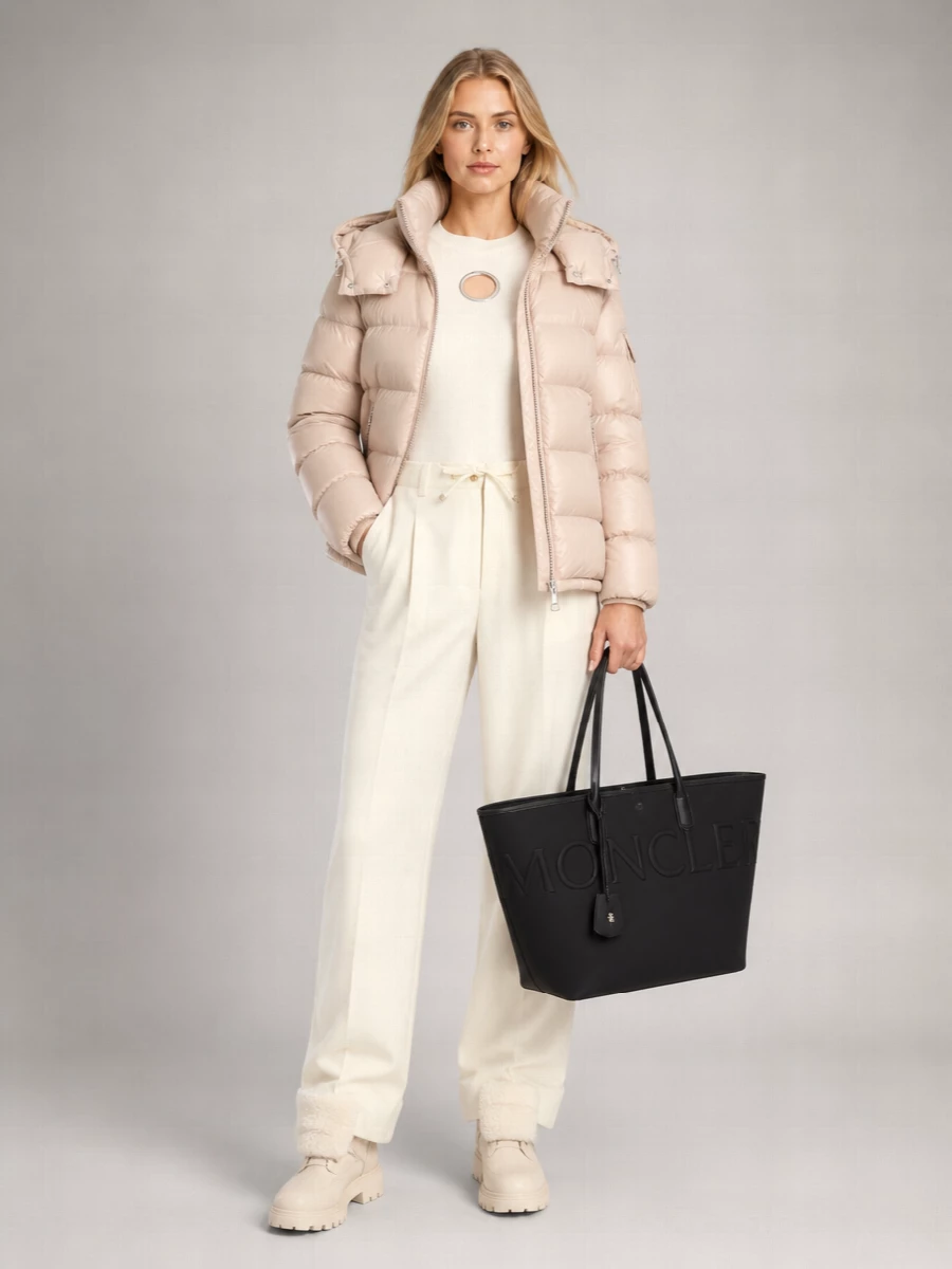 Moncler Down Hooded Short Puffer Jacket