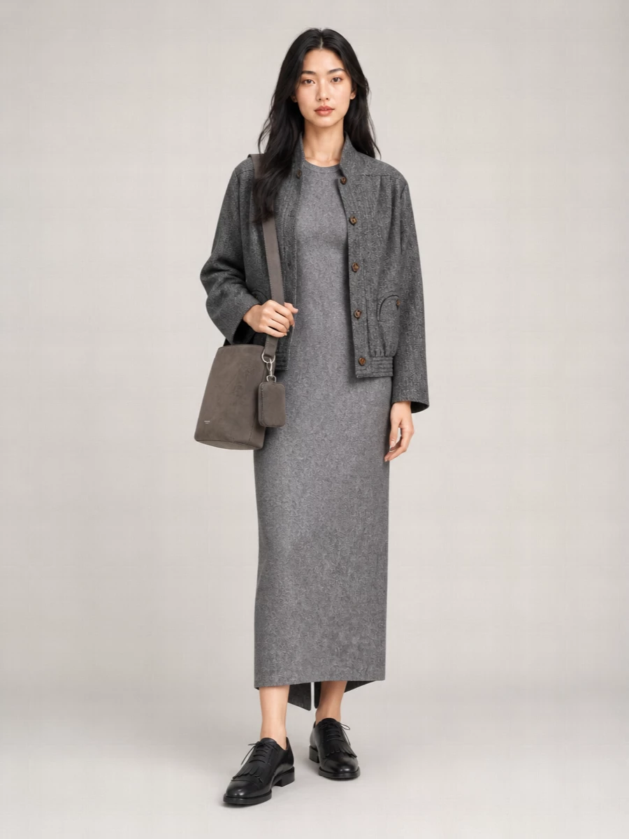 Blazé Milano Herringbone Wool Blend Single Breasted Jacket