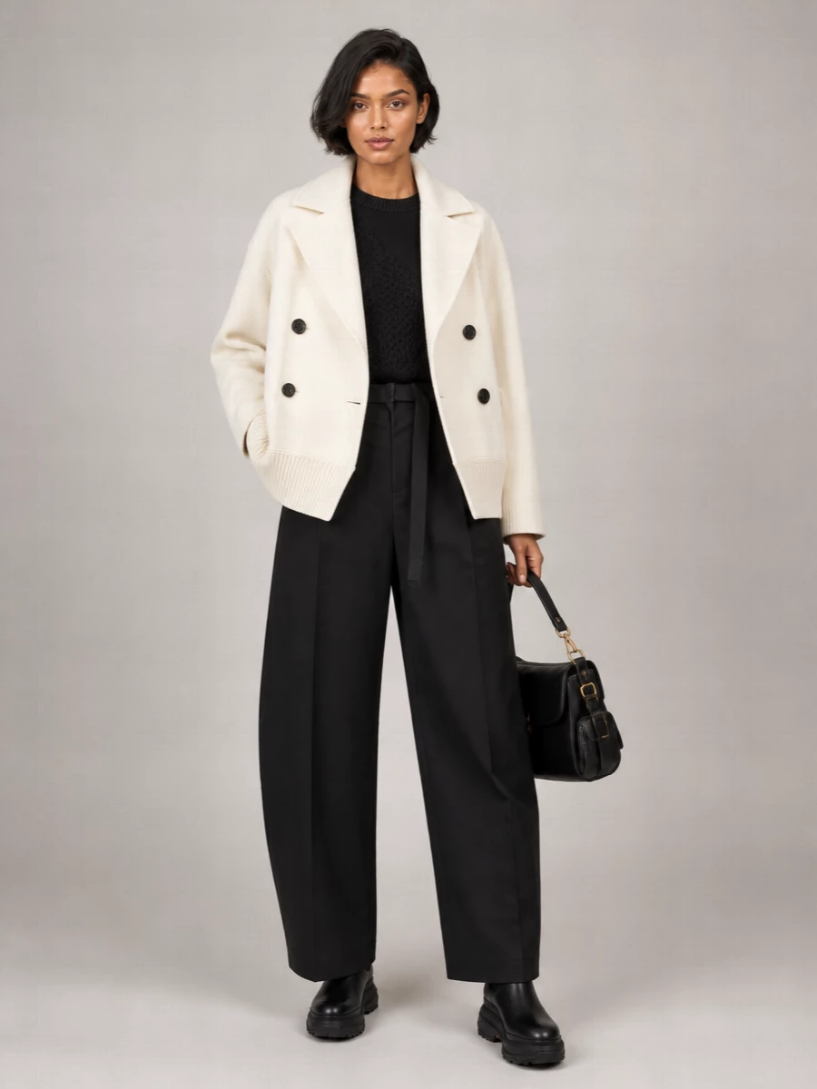Sacai cashmere double-breasted coat