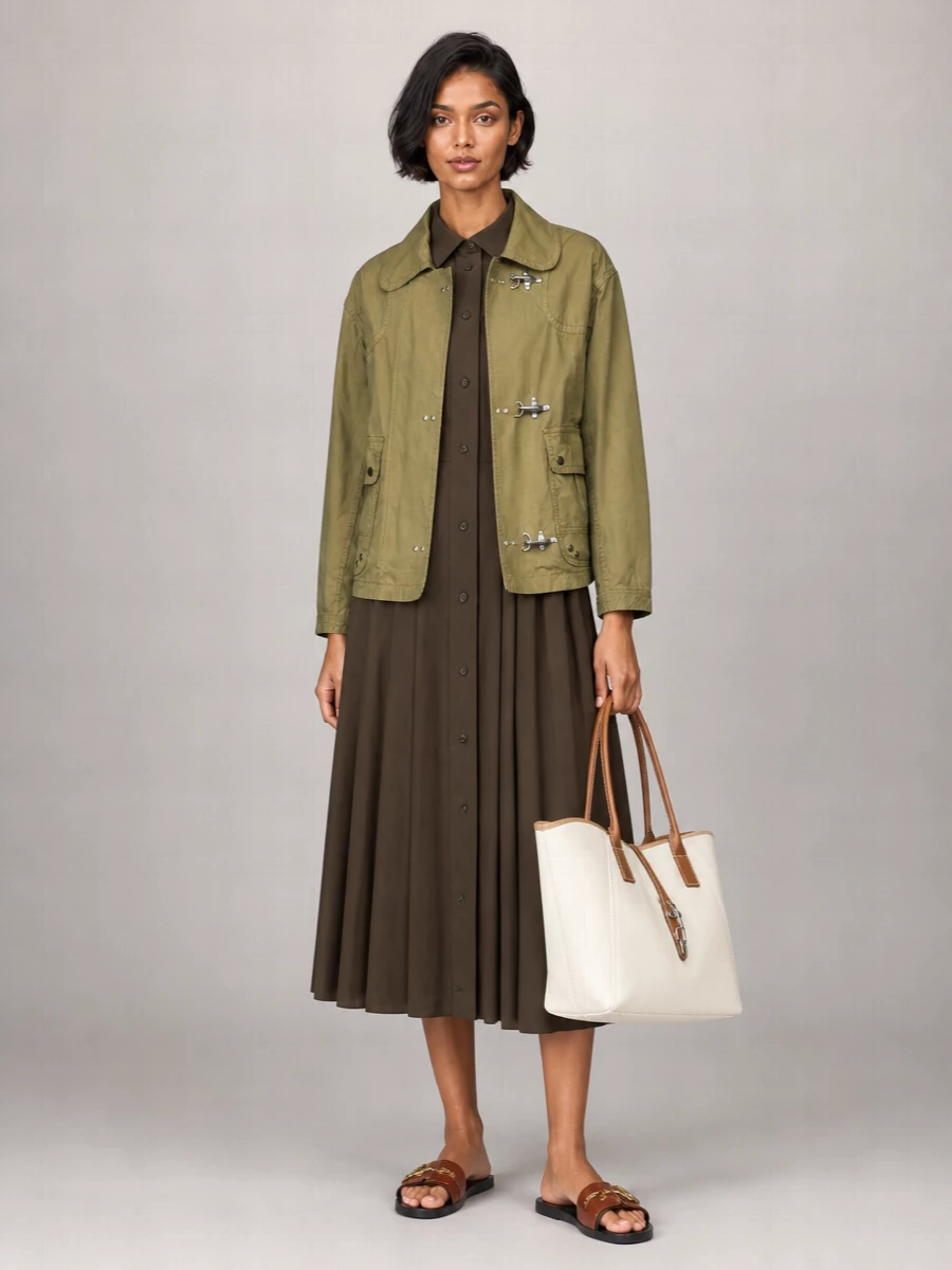 Fay Cotton Blend Collared Fitted Jacket