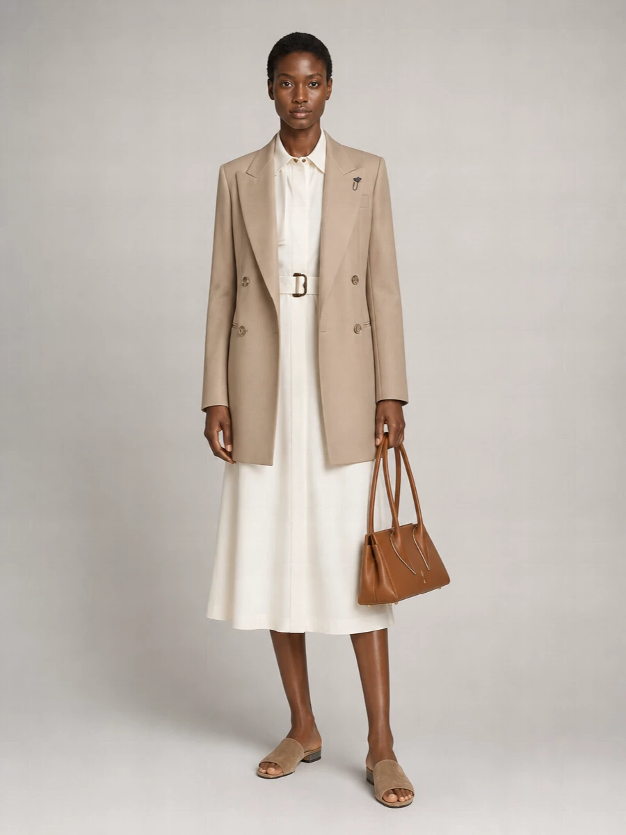 Lardini Wool Blend Double-Breasted Blazer