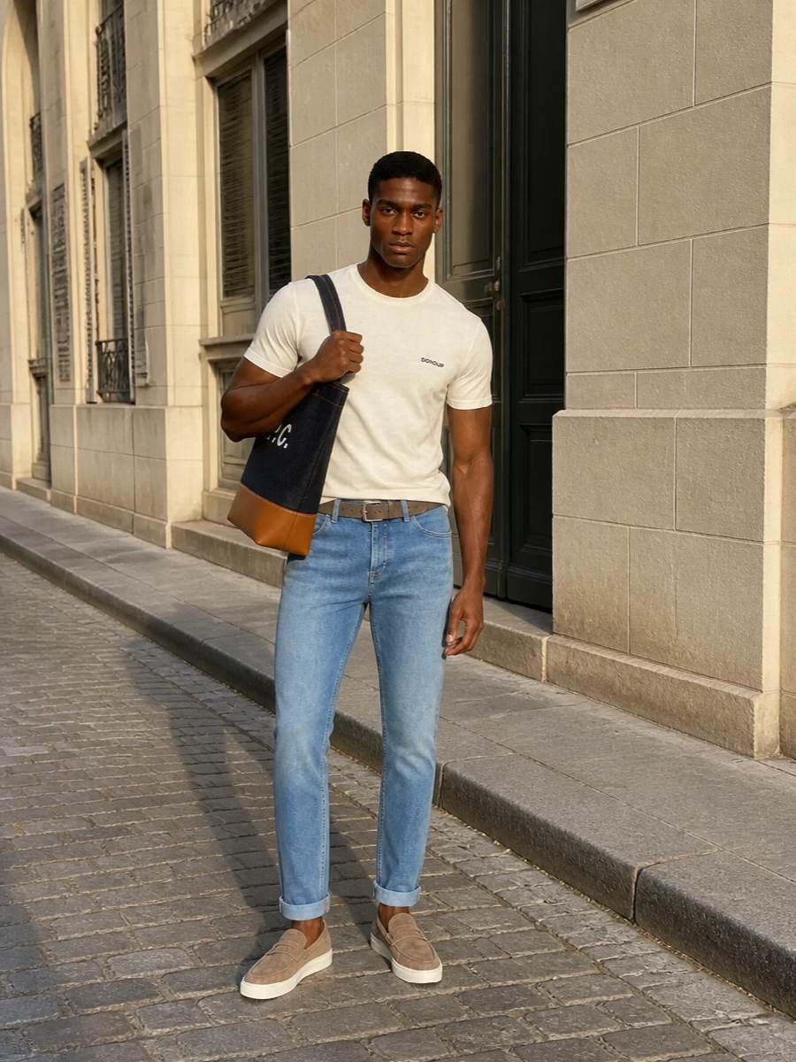 Dondup jeans tods loafers apc denim tote