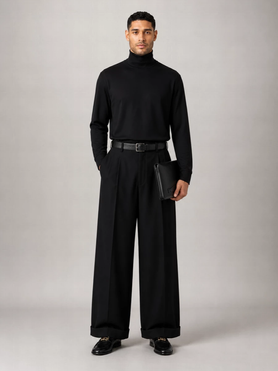 Dolce&Gabbana Virgin Wool Wide-Leg Trousers