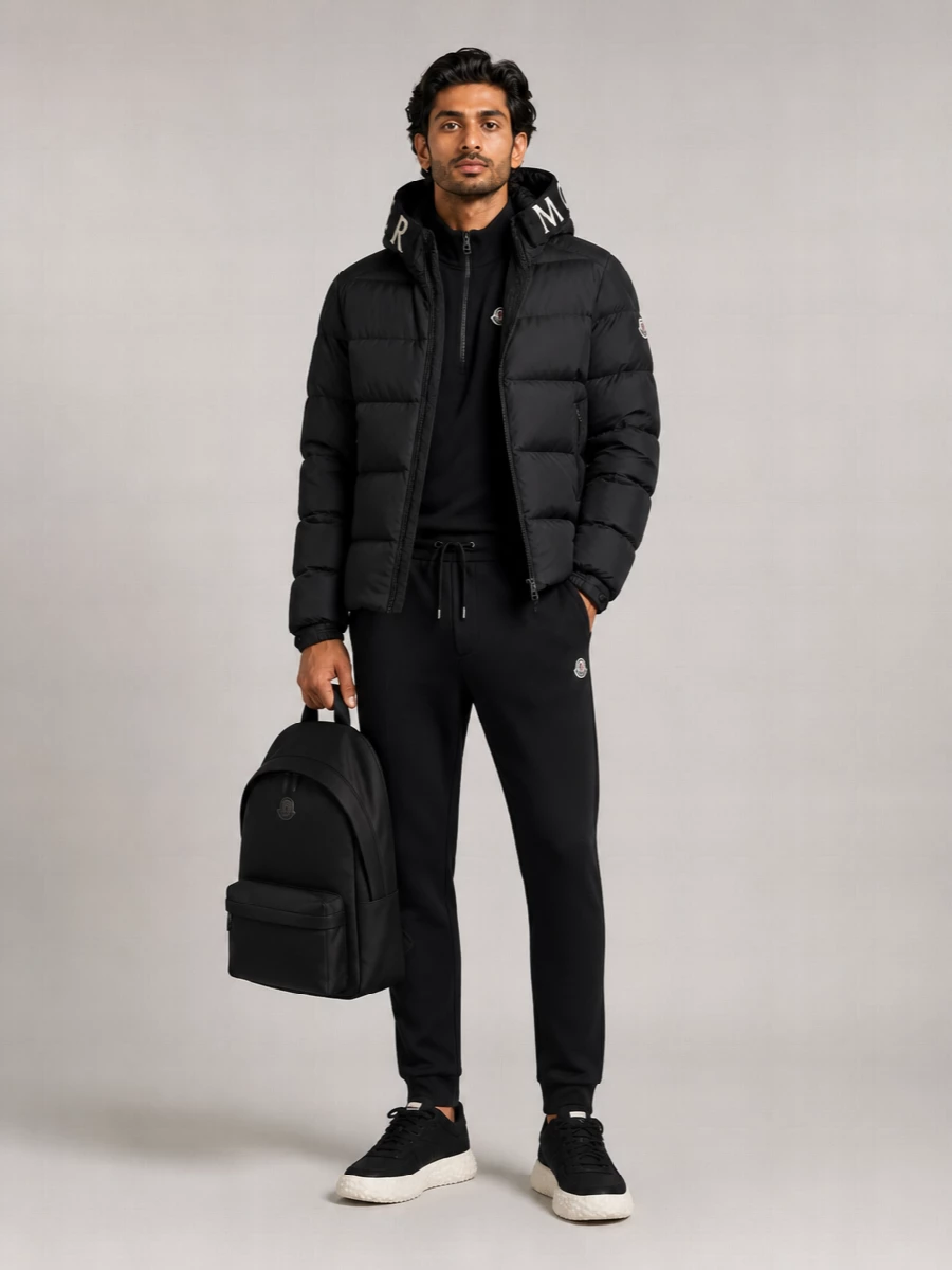 Moncler down hooded puffer jacket