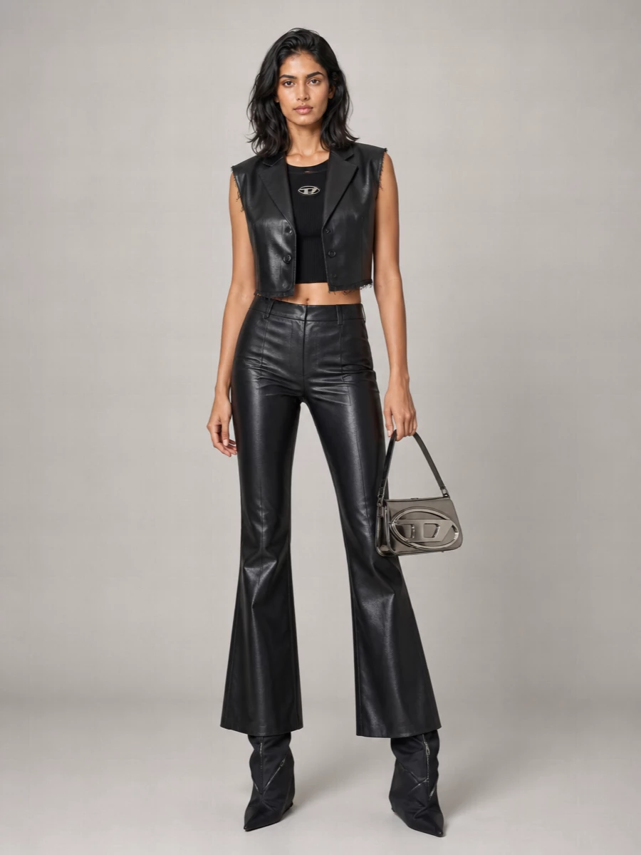 Diesel Cropped Asymmetric Fringed Vest
