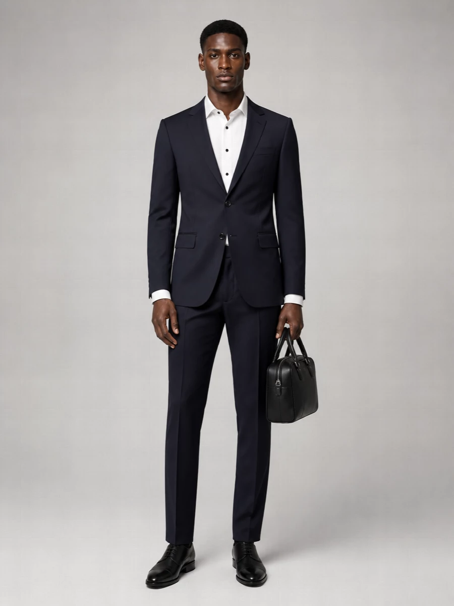 Boss virgin wool slim-fit single-breasted coat