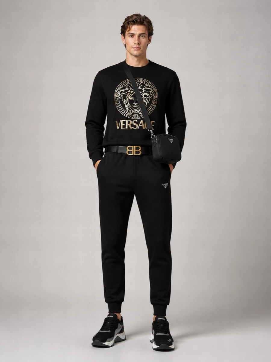 Versace Cotton Regular-Fit Crew-Neck Sweatshirt
