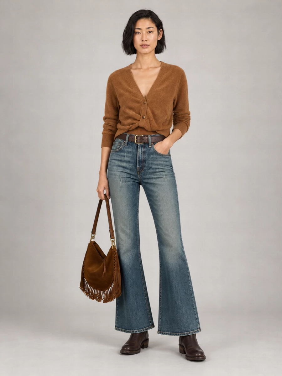 R13 Denim Low-Rise Extra-Long Flared Jeans