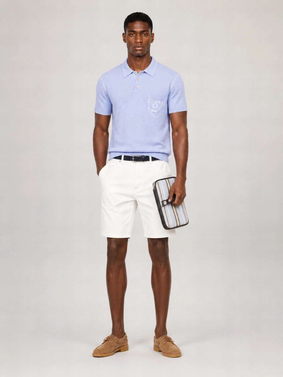 Dsquared2 Cotton Mid-Rise Wide-Leg Knee-Length Denim Chino Shorts