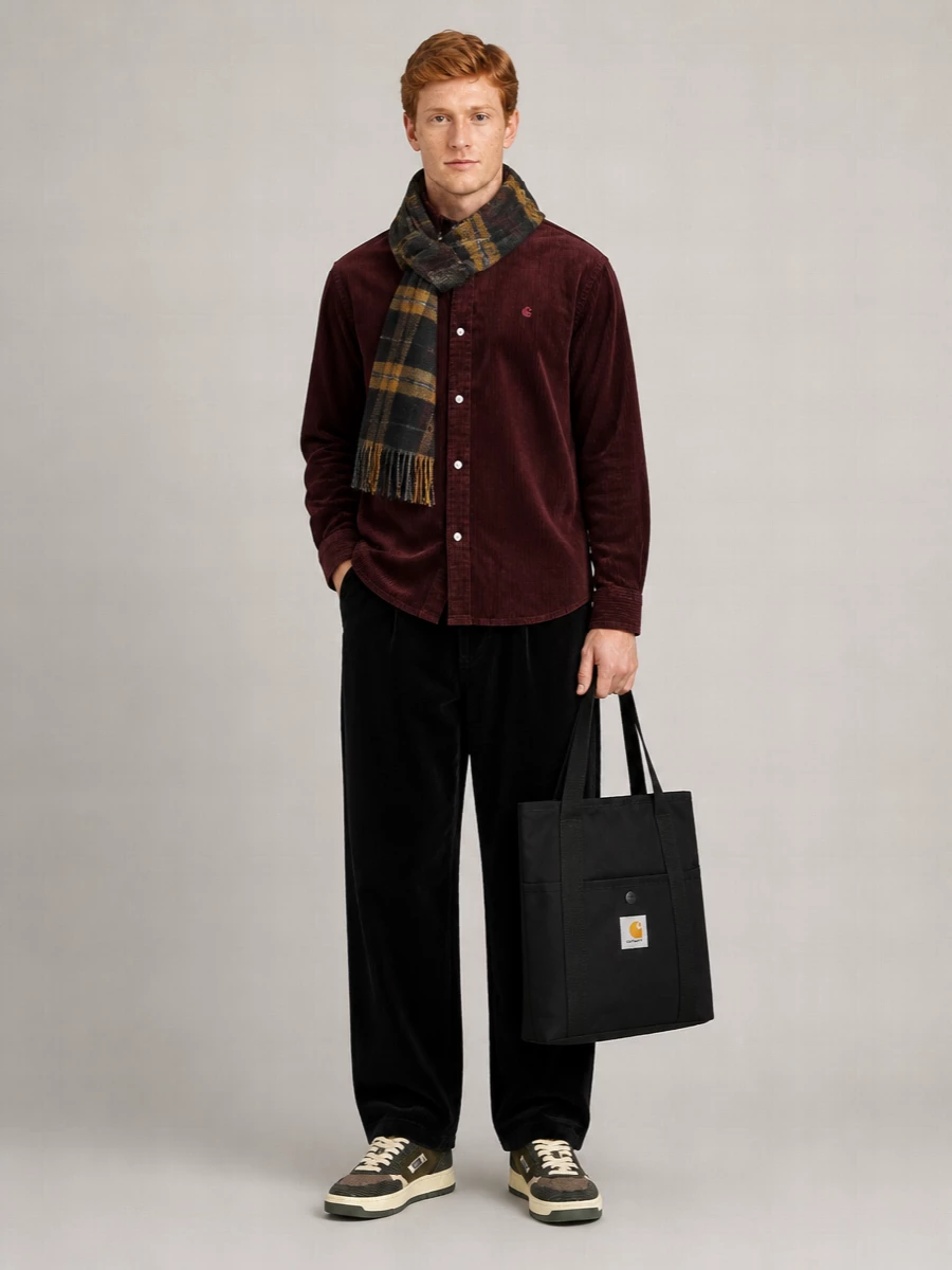 Carhartt Wip Cotton Corduroy Wide-Rib Regular-Fit Long-Sleeve Shirt