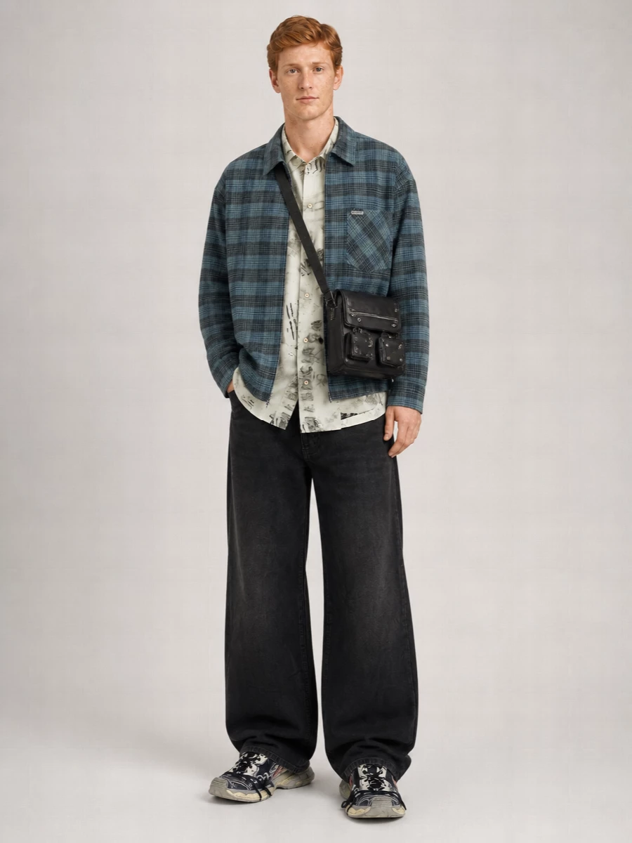 Balenciaga Oversized Flannel Shirt Jacket