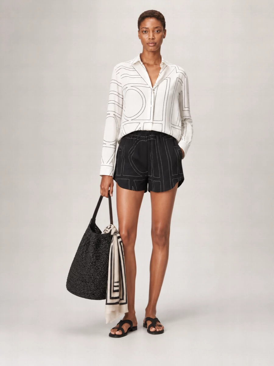Totême Monogram Silk Pj Shorts