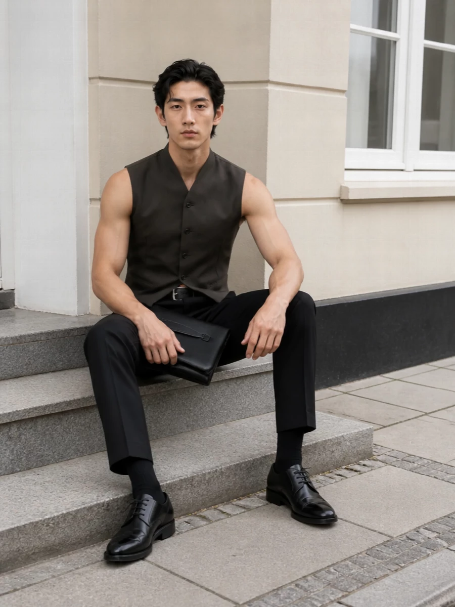 Giorgio armani waistcoat black tuxedo trousers
