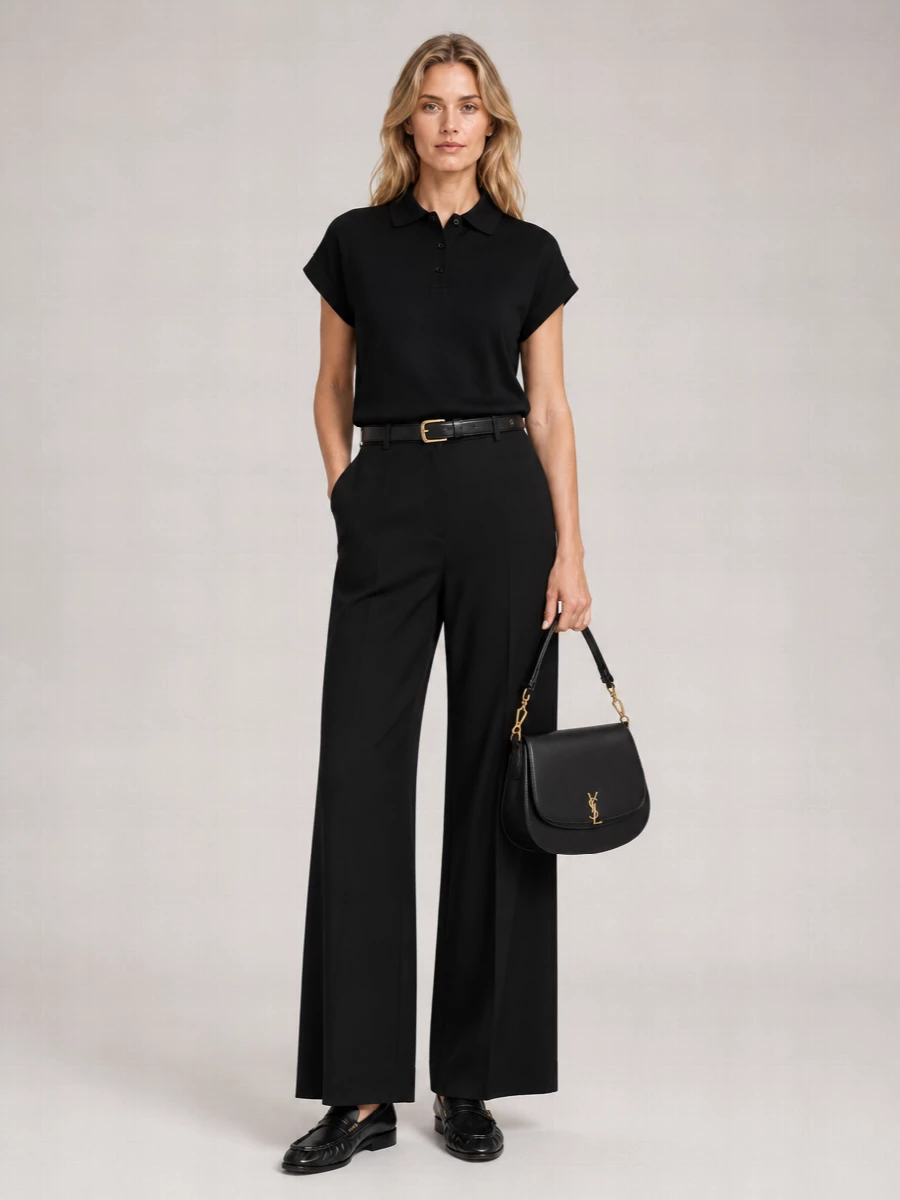 Saint Laurent Piqué Cotton Blend Polo Shirt