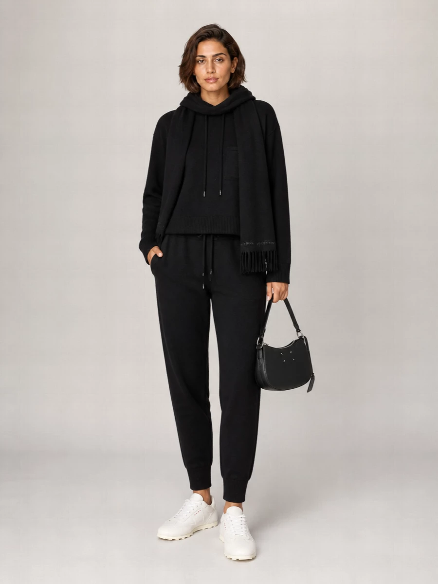 S Max Mara Cashmere Wool Drawstring Track Pants