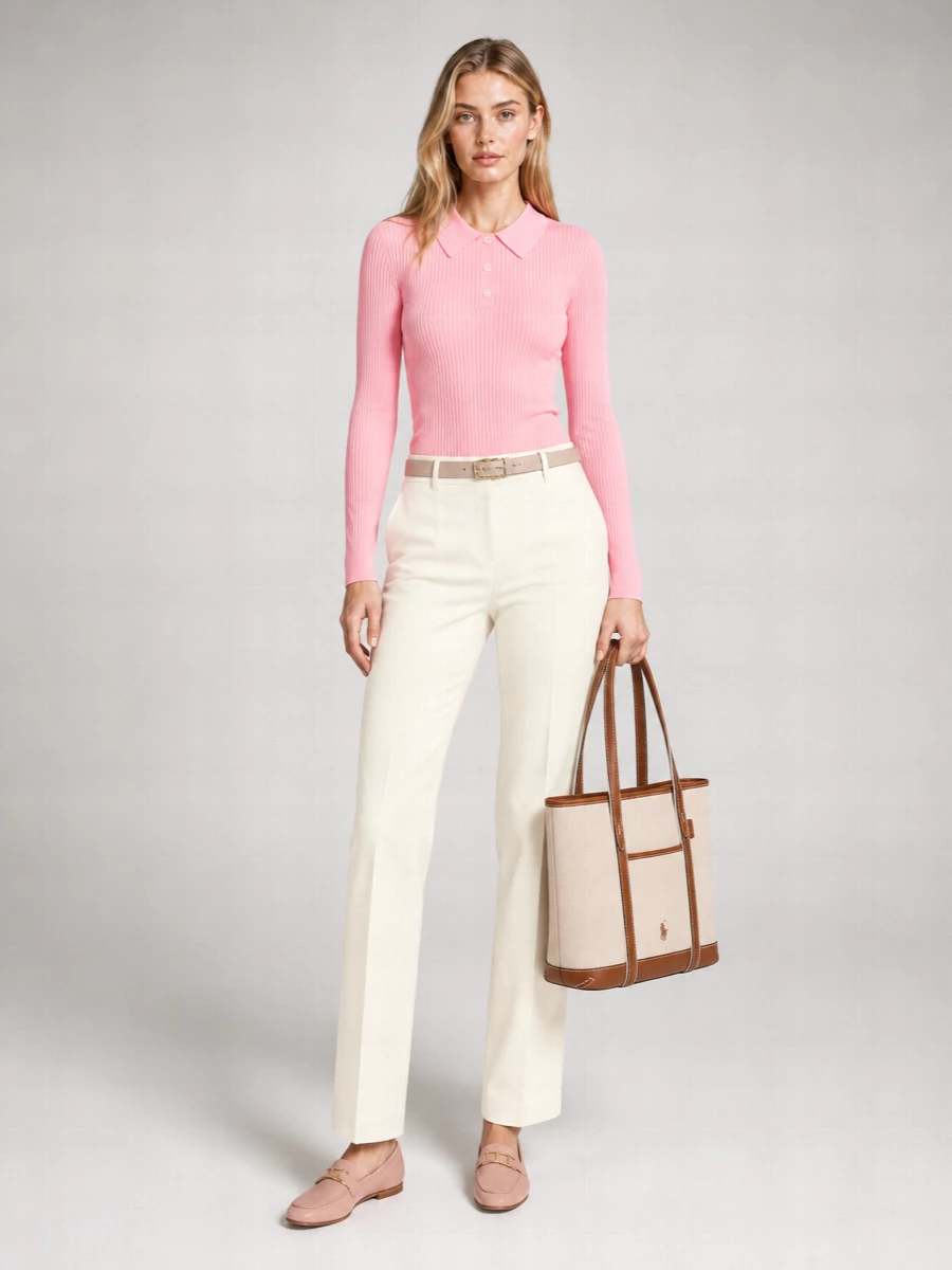 Guest In Residence Cashmere Long-Sleeve Polo Jumper
