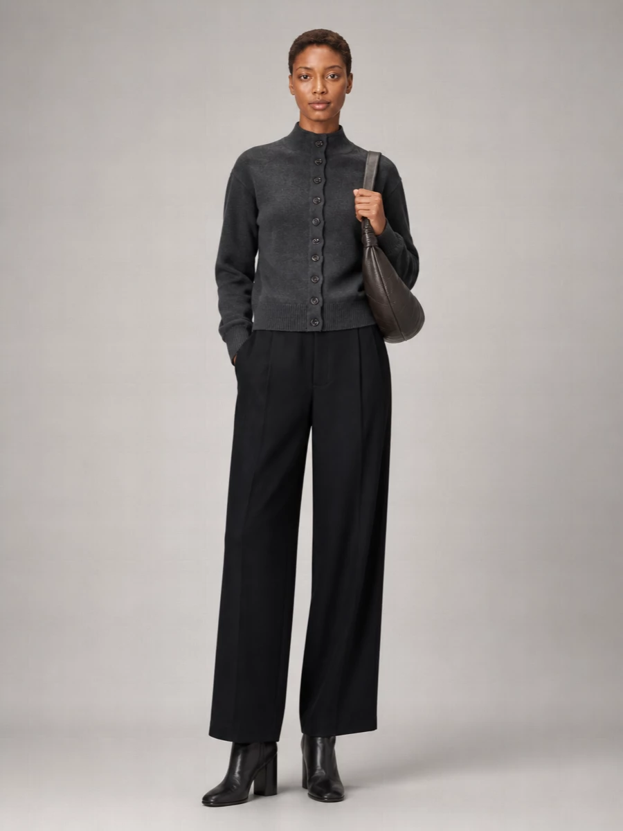 Lemaire ribbed cashmere crew neck cardigan