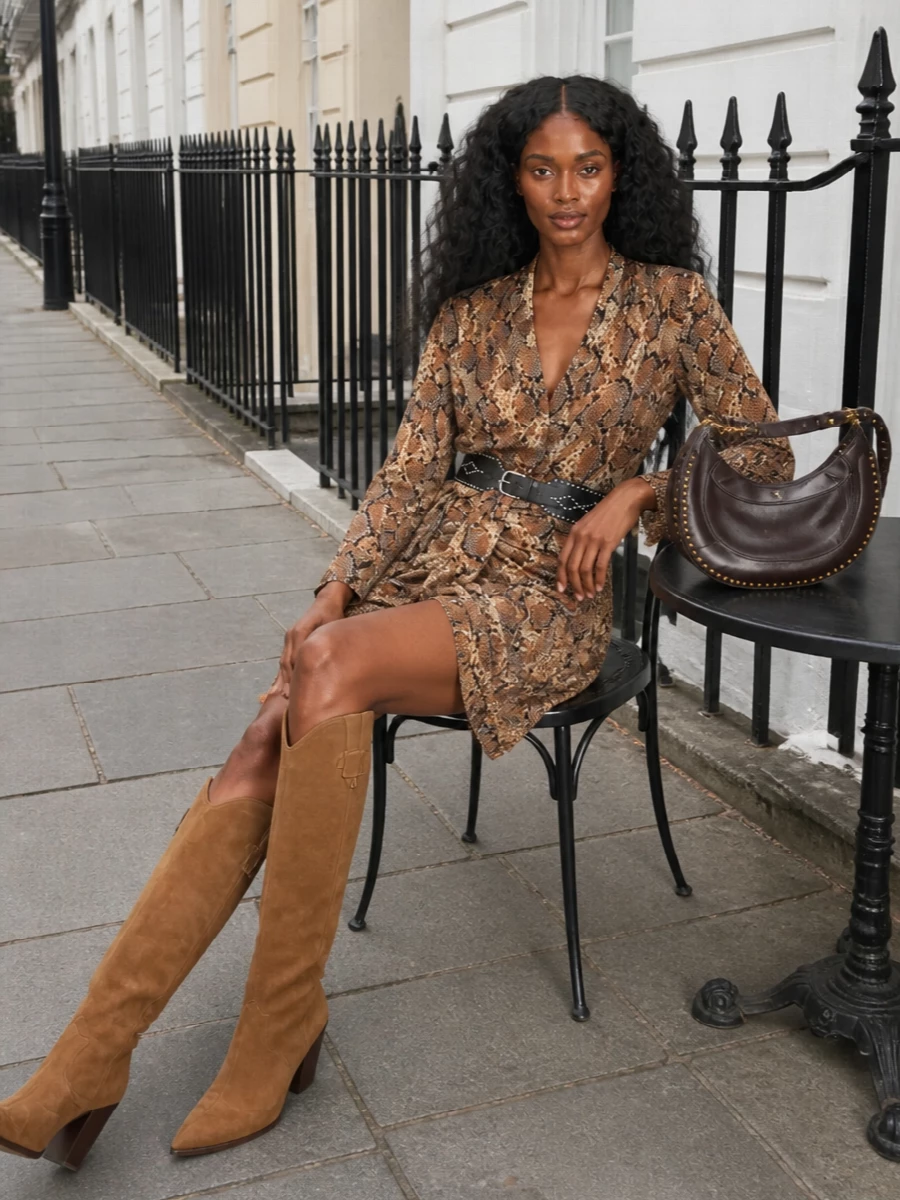 Isabel marant snake mini dress with boots