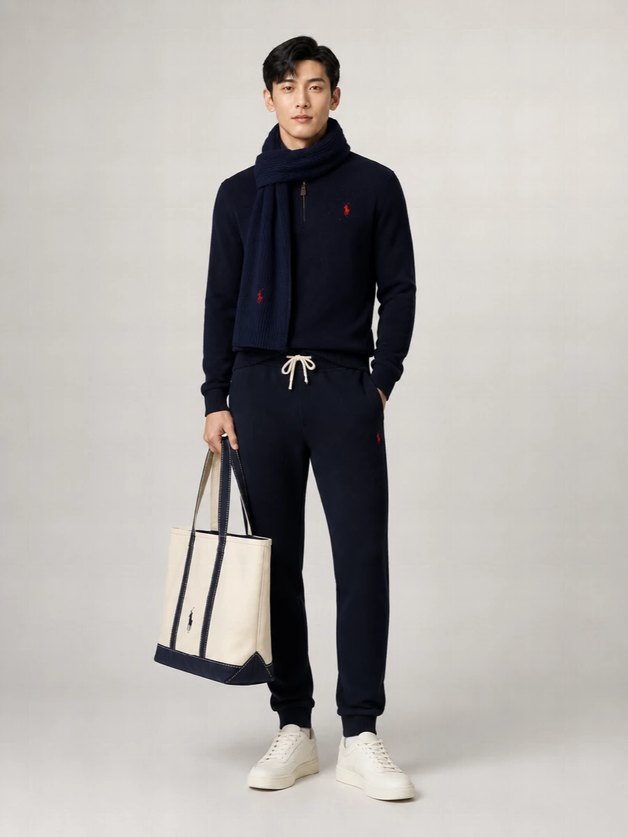 Polo Ralph Lauren Wool Cashmere Cable Knit Quarter Zip Jumper