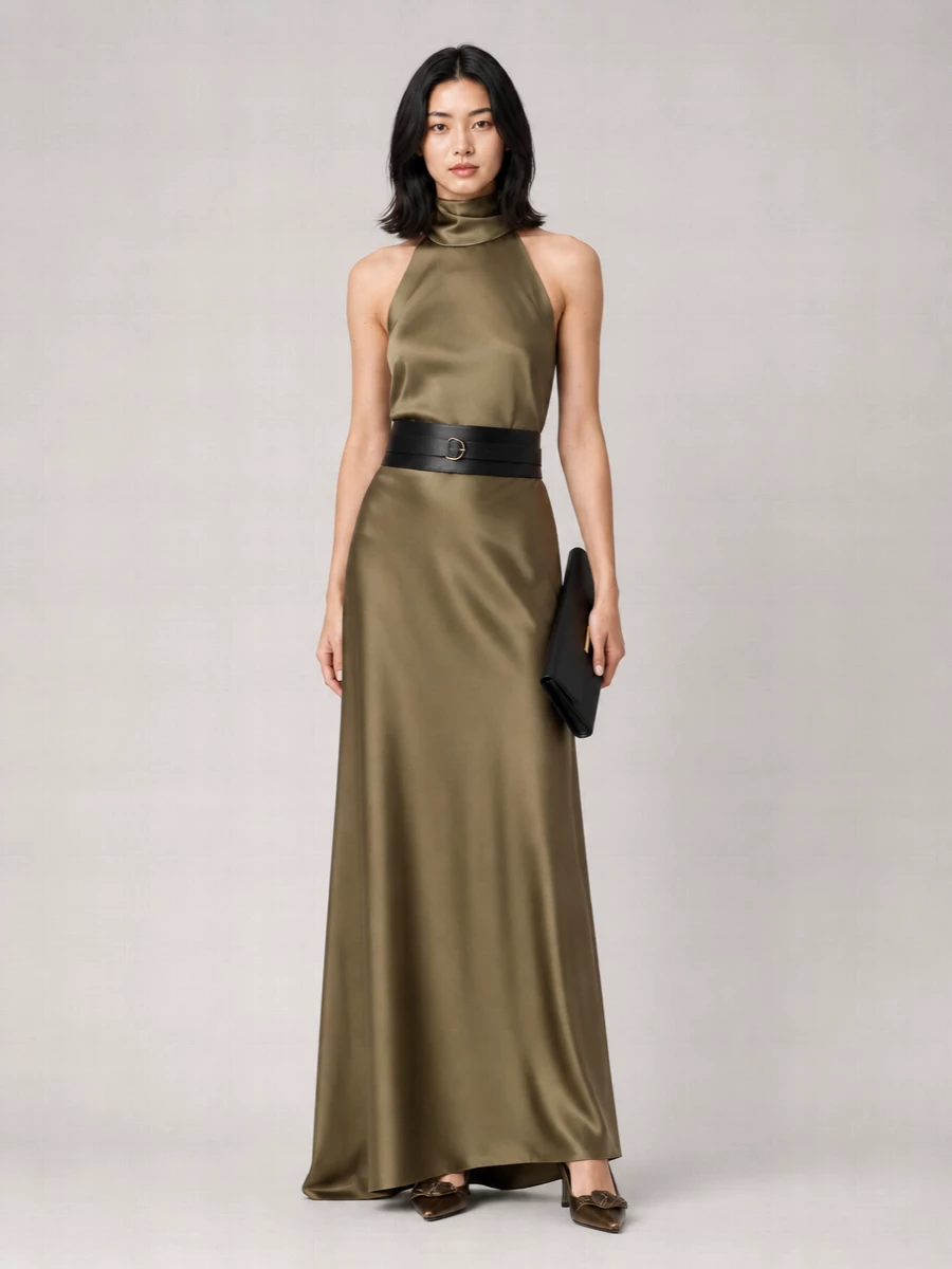 Ralph Lauren acetate masina maxi skirt