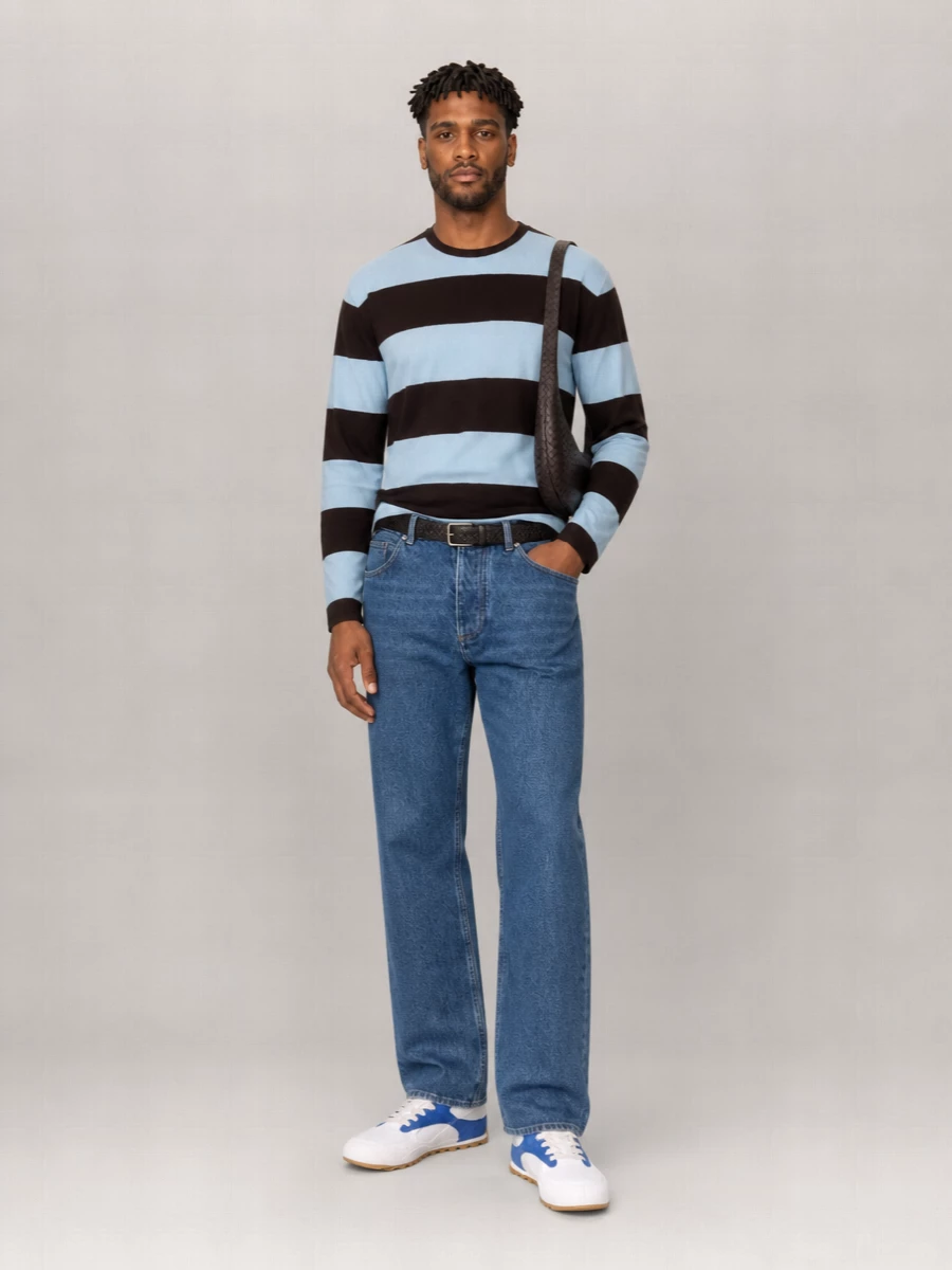 Bottega Veneta Cashmere Striped Crewneck Sweater