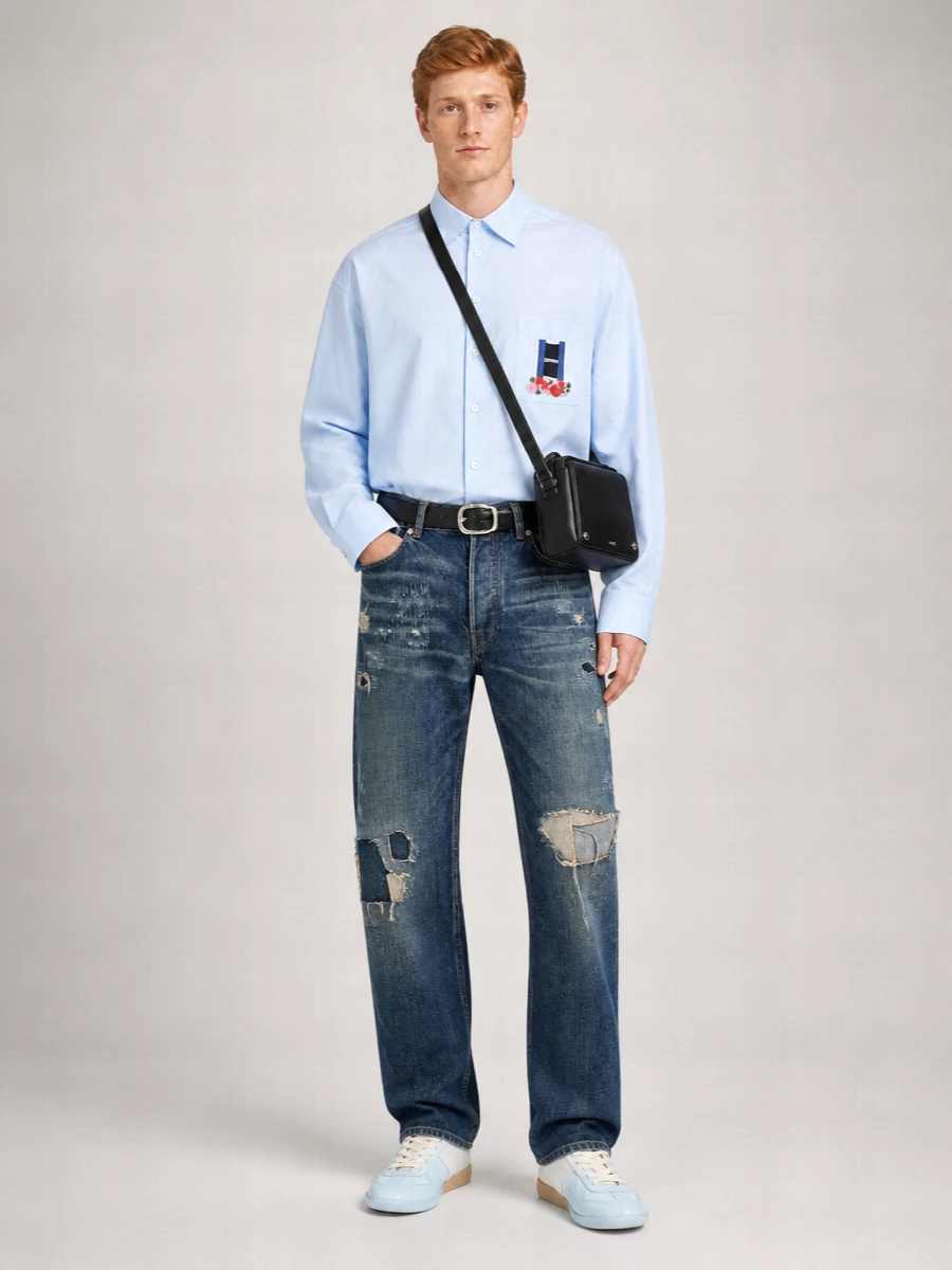 Jw Anderson Denim Mid-Rise Straight-Leg Jeans