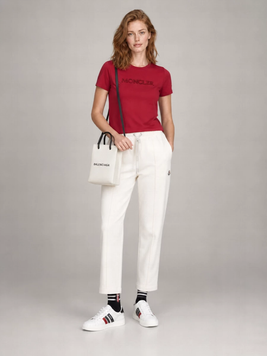 Moncler Cotton Logo Embroidered T-Shirt