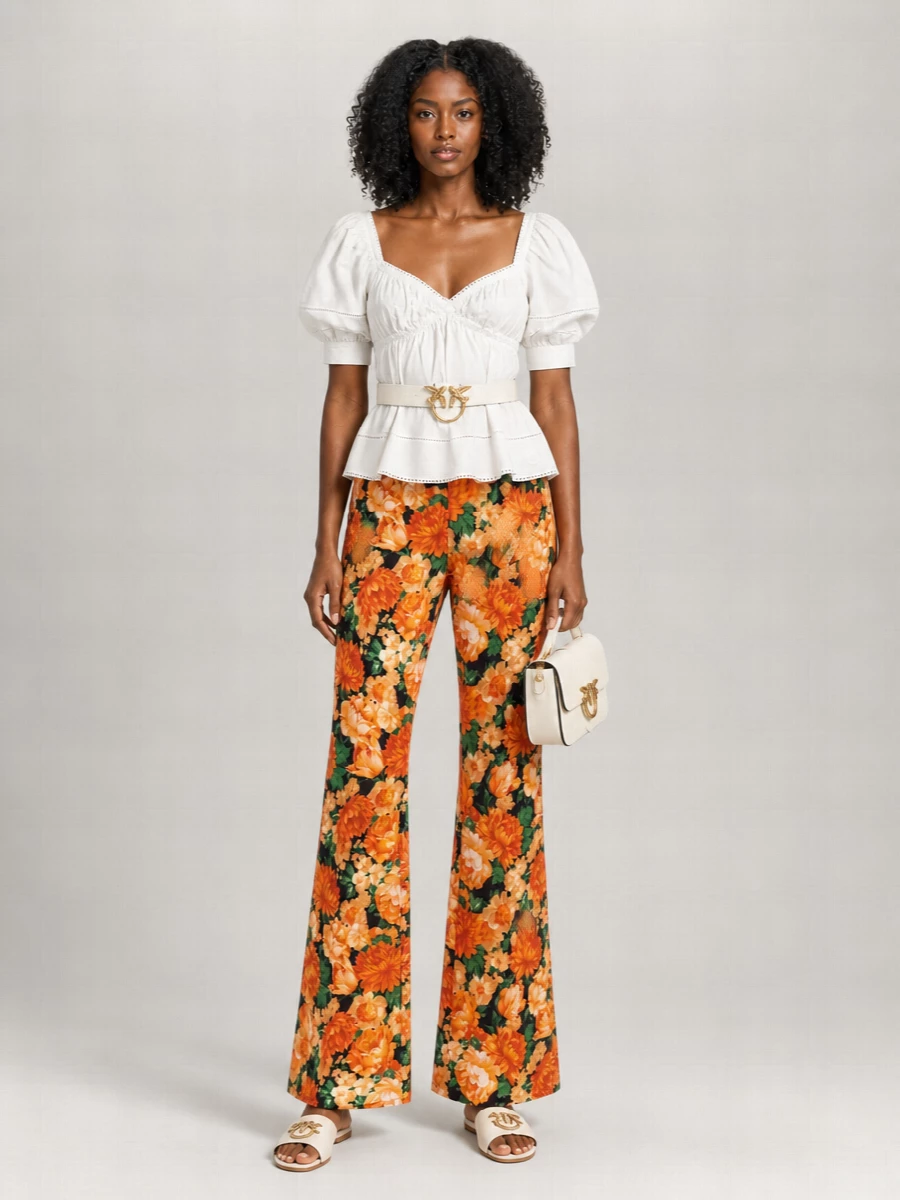 Pinko Botanic Garden Printed Flared Trousers