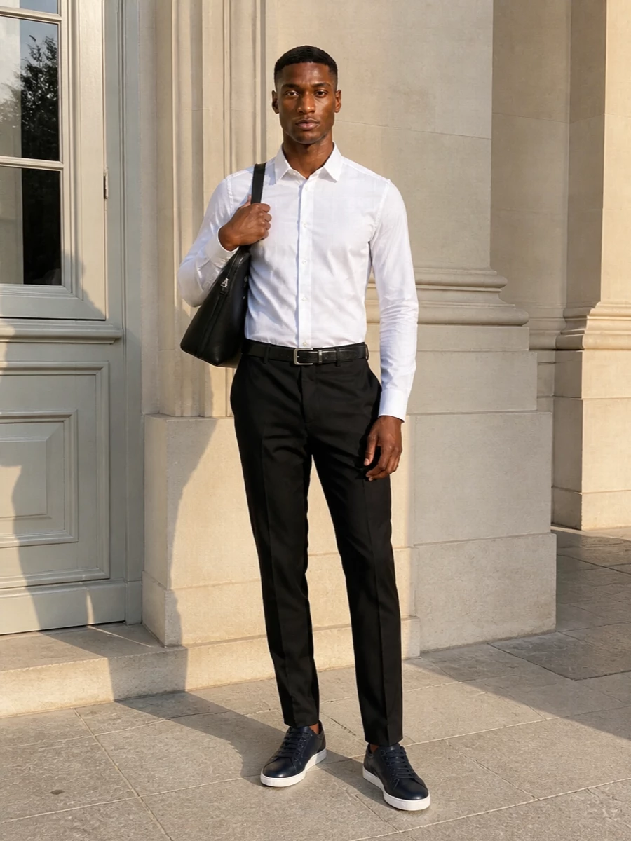 Dolce gabbana shirt black trousers navy sneakers