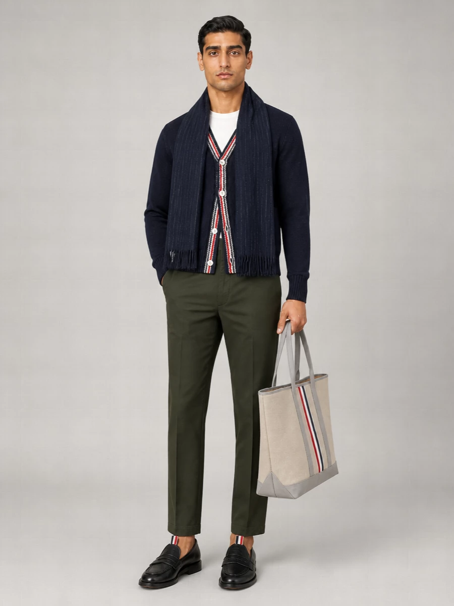 Thom Browne ribbed v-neck cardigan