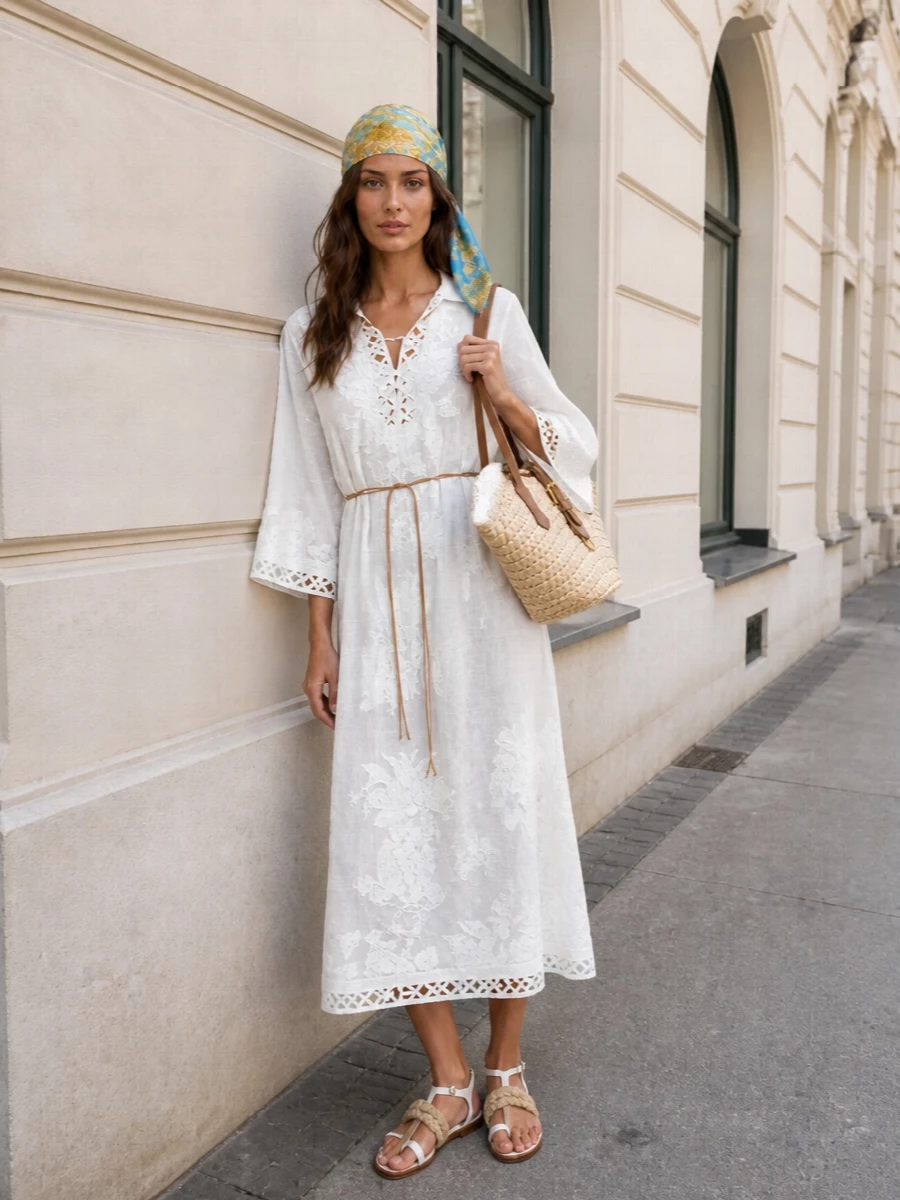 Zimmermann beach dress prada sandals dg straw bag