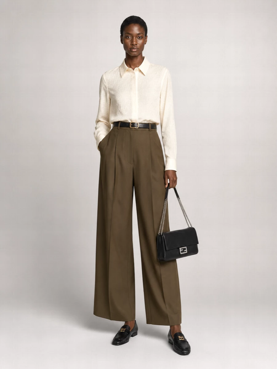 Fendi Leather Baguette Loafers