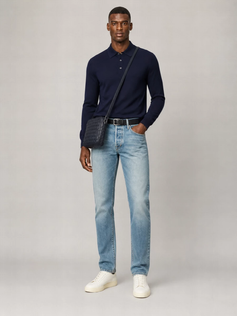 Tom Ford Cotton Long-Sleeve Polo Shirt