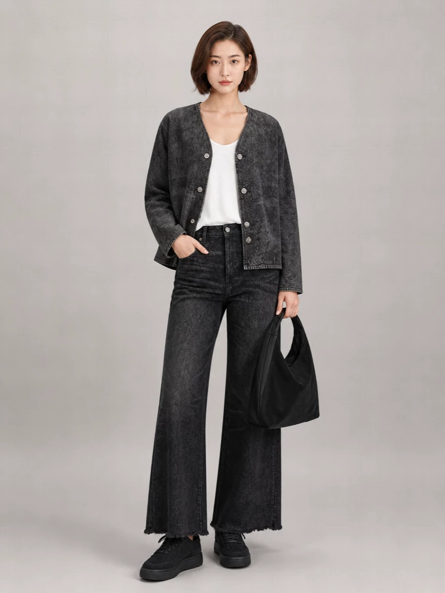 Diesel Denim V-Neck Fitted Jacket
