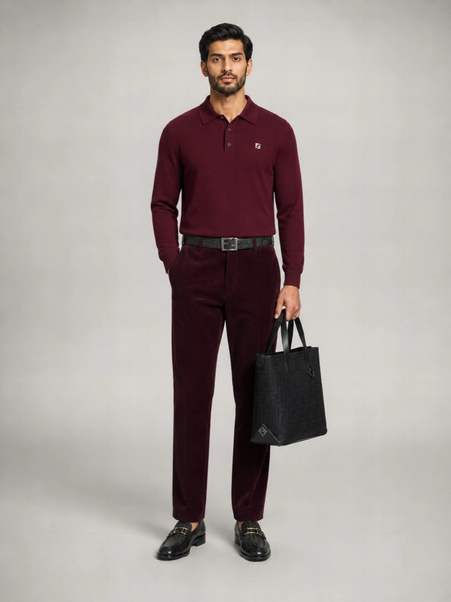 Fendi Corduroy Straight-Leg Pants