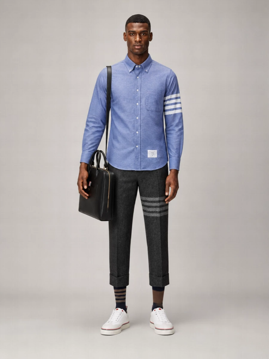 Thom Browne Cotton Straight-Fit Long-Sleeve Shirt
