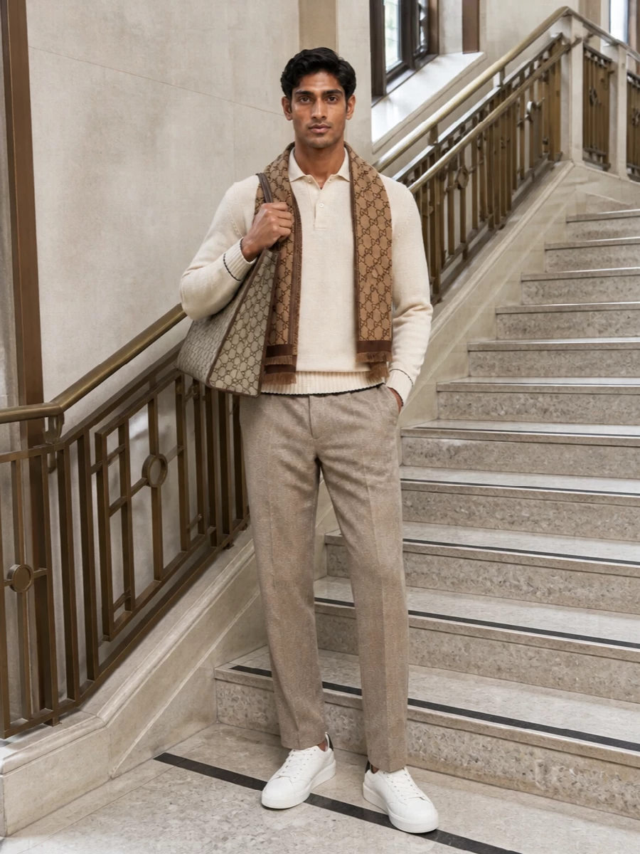 Golden goose polo camel trousers gucci tote