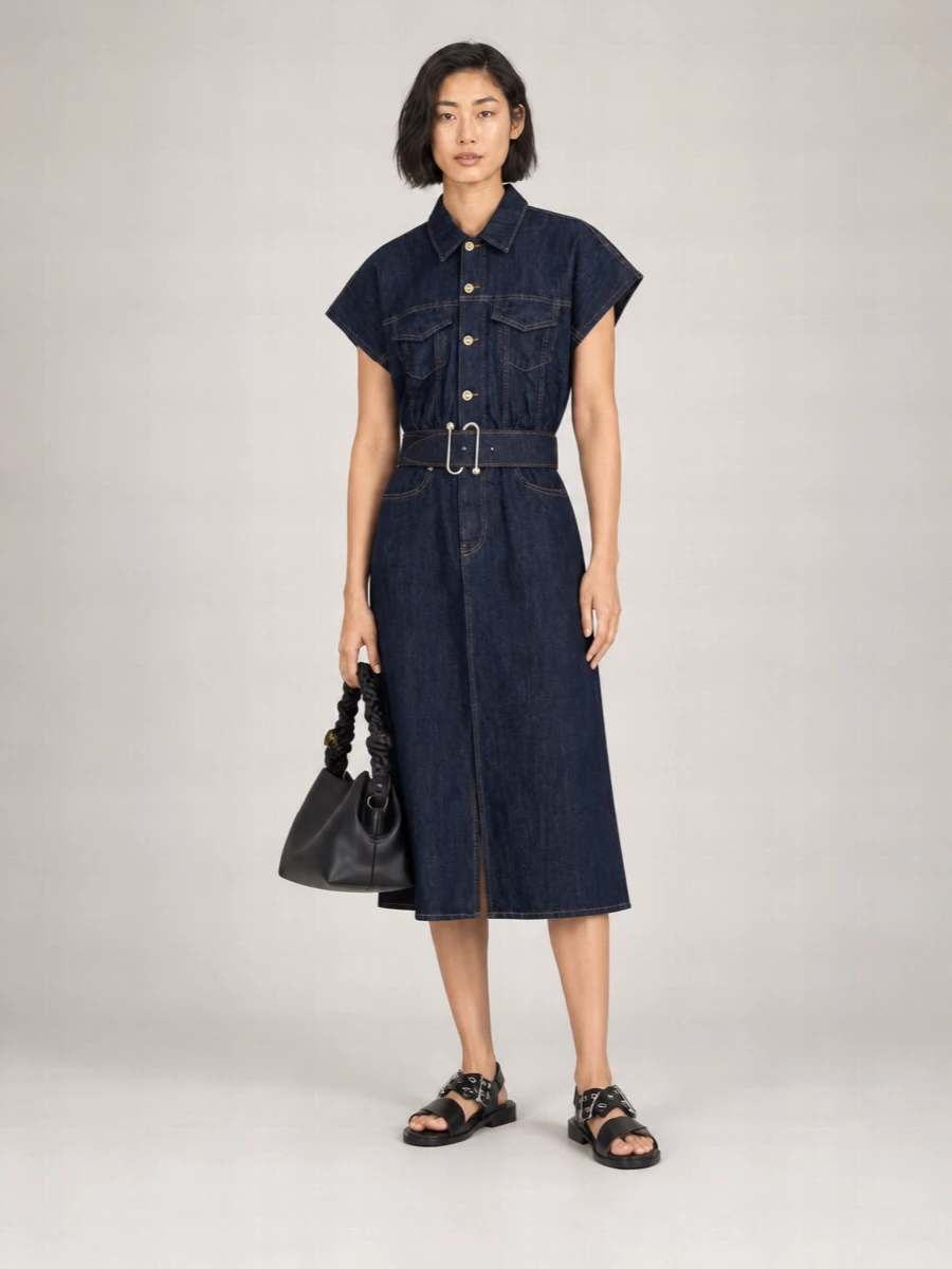 Ganni Denim Midi Dress