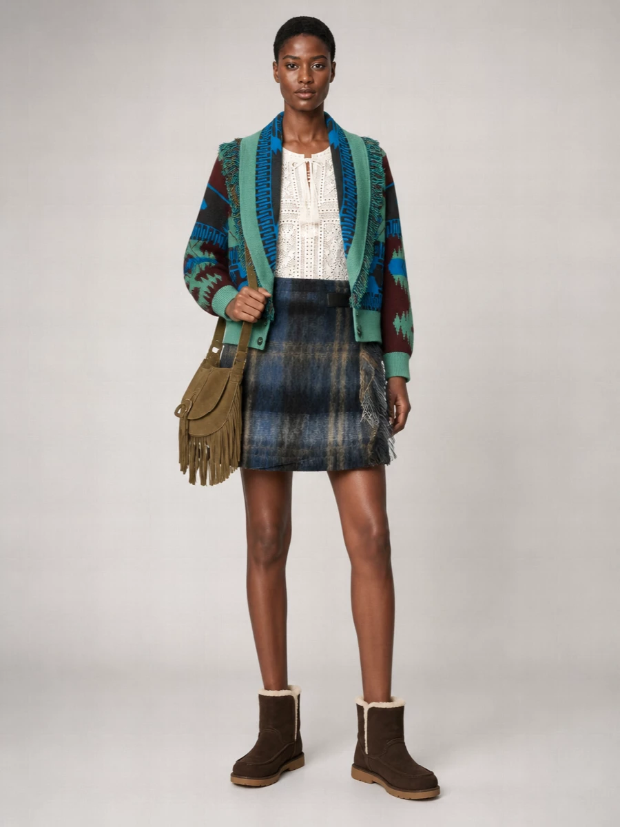 Alanui Wool Cashmere Cropped Bomber Jacket