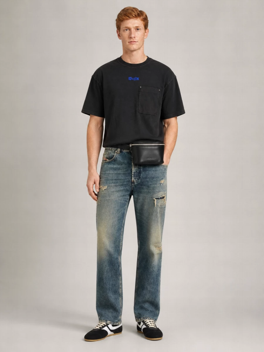 Diesel Distressed Tapered Jeans