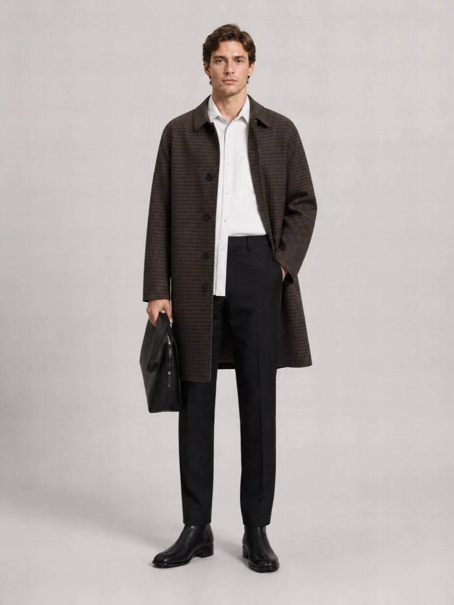 Maison Margiela Reversible Checked Single-Breasted Coat