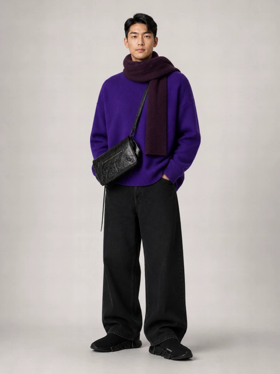 Balenciaga Lamb Leather Shoulder Bag