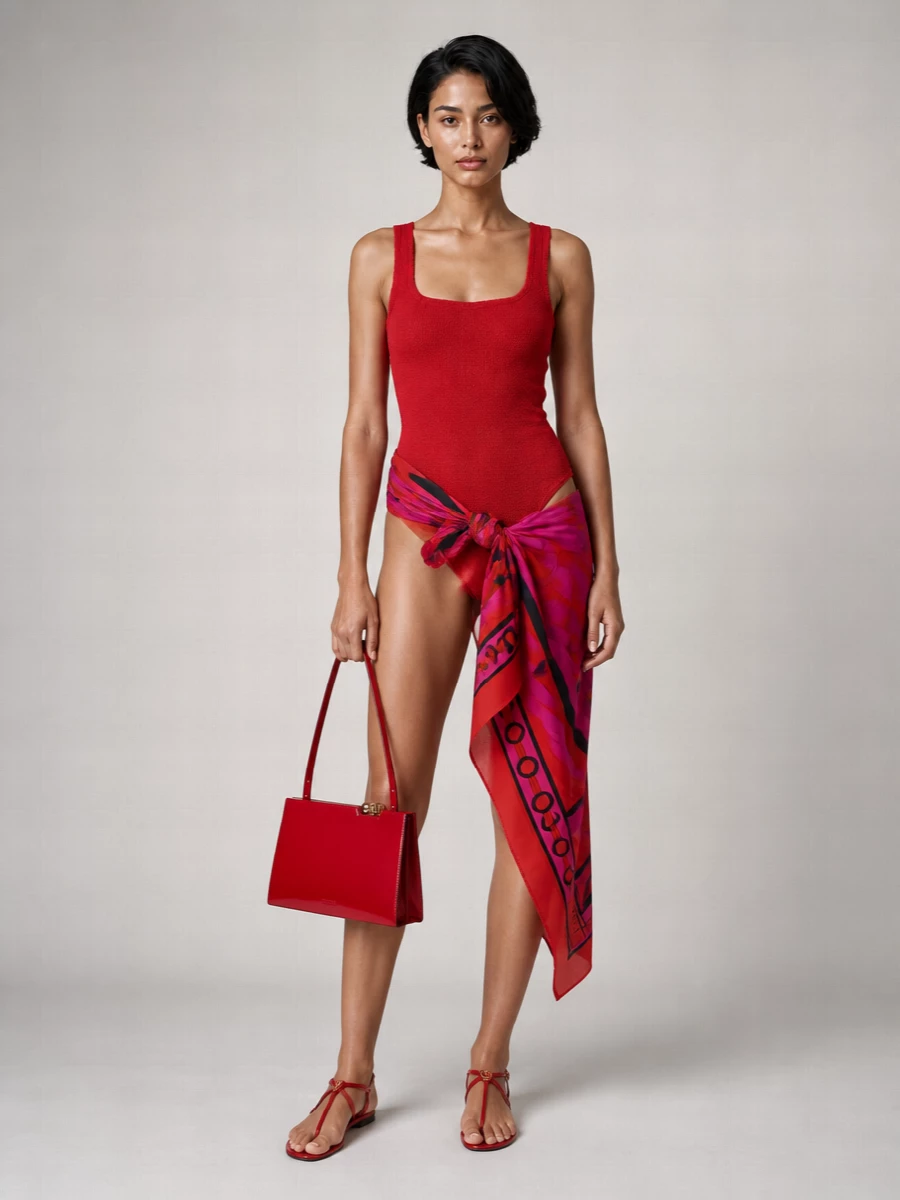 Hunza G Square Neck One-Piece Swimsuit