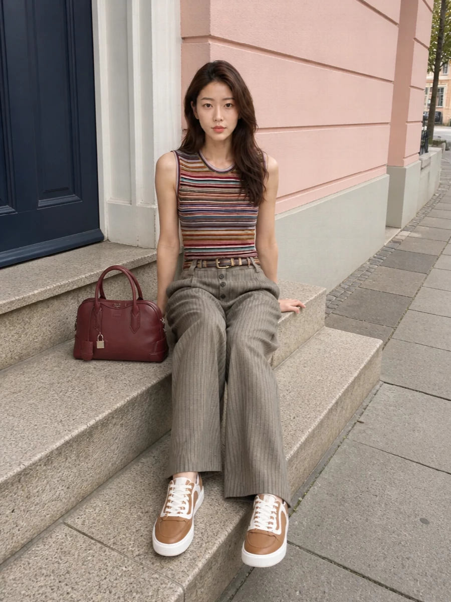 Paul smith striped knit herringbone trousers outfit